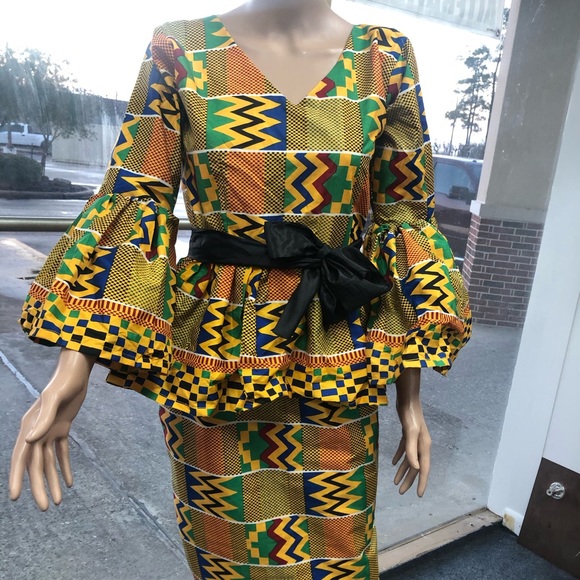 kente peplum tops
